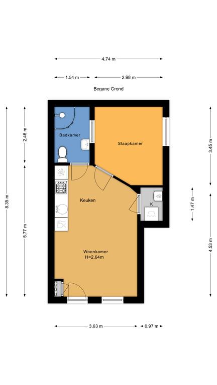 Plattegrond 1 van Hooikade 22