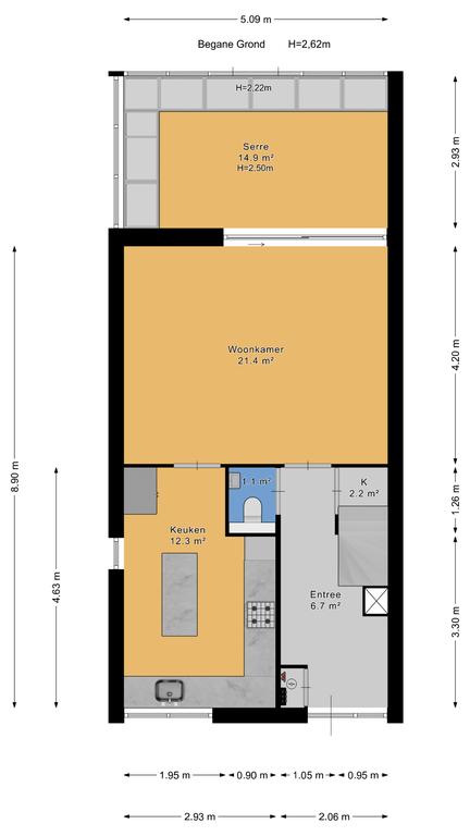 Plattegrond 1 van Bieskade 23