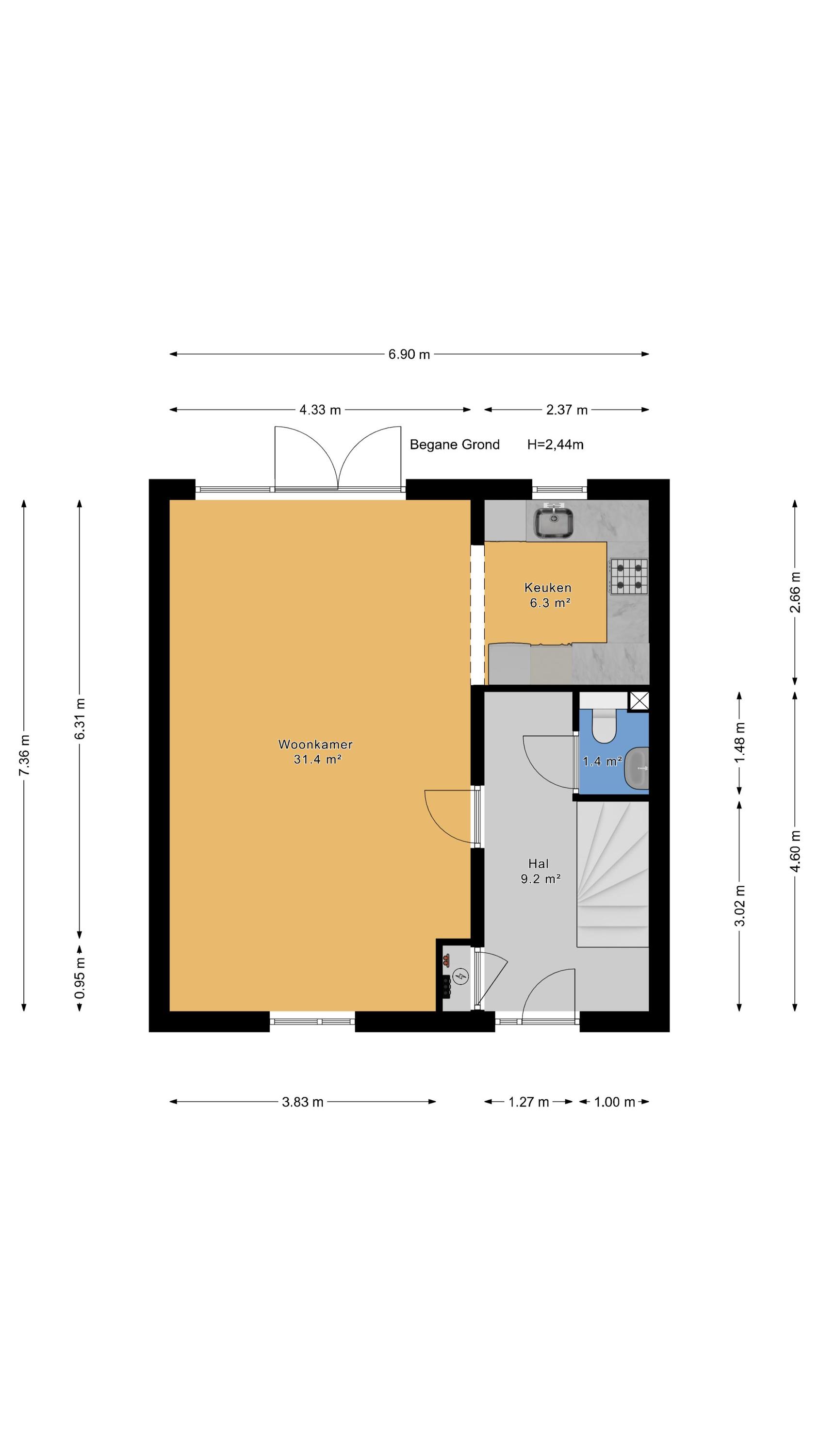 Plattegrond 1 van Koolhovenlaan 15