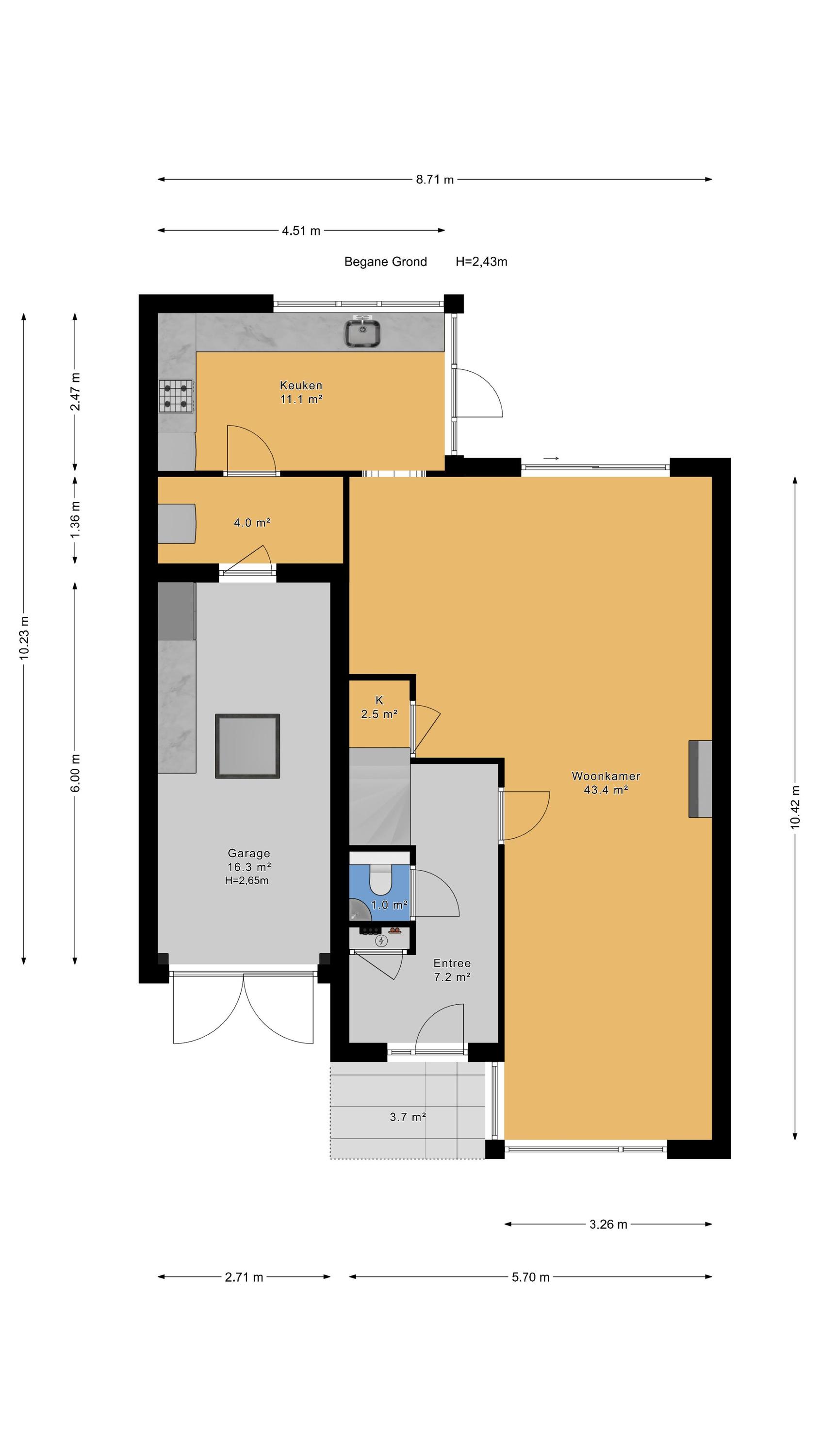Plattegrond 1 van Legakker 35