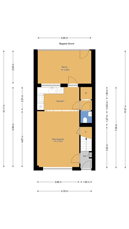 Plattegrond 1 van Kortelandseweg 3