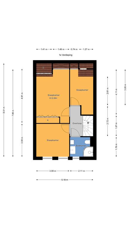Plattegrond 1 van Anna van Saksenstraat 13