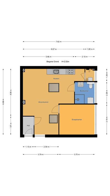 Plattegrond 1 van Van Adrichemstraat 379A