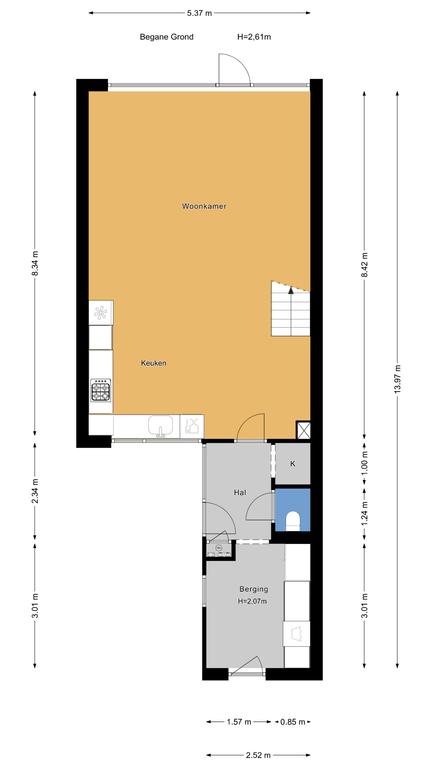 Plattegrond 1 van Rooseveltlaan 57