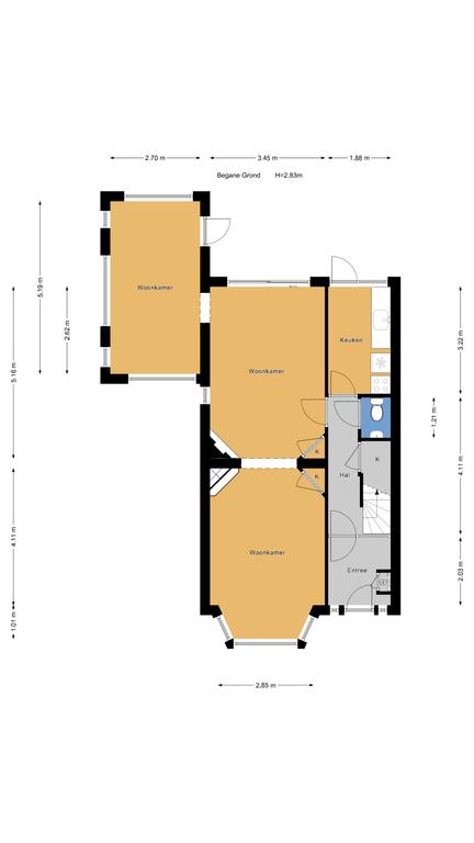 Plattegrond 1 van Noordenburglaan 25