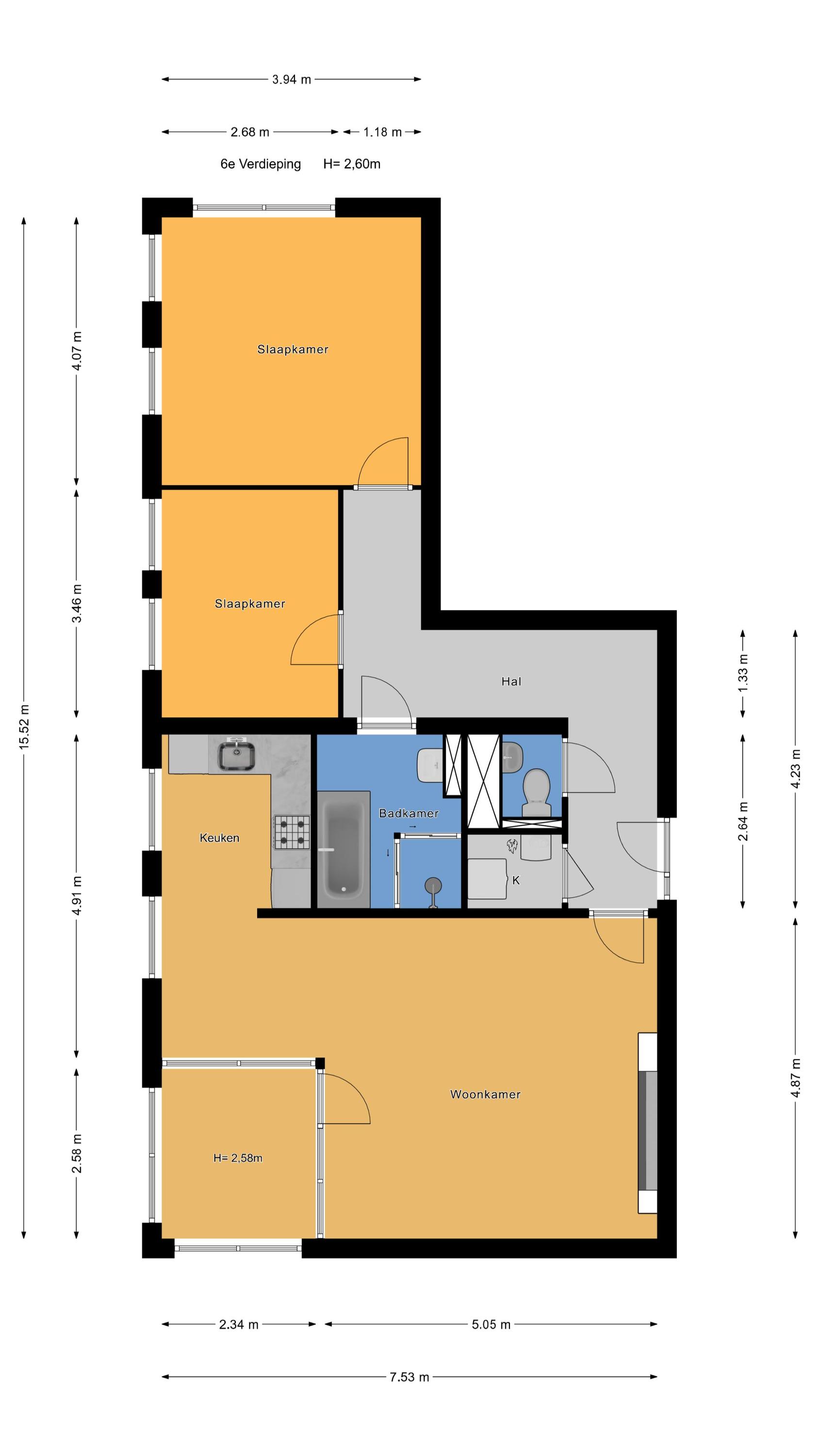 Plattegrond 1 van Simon Carmiggelthof 156