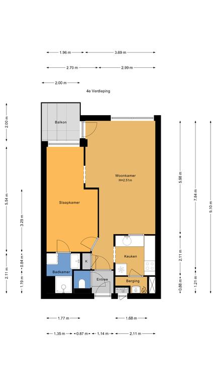 Plattegrond 1 van Oude Haagweg 585C