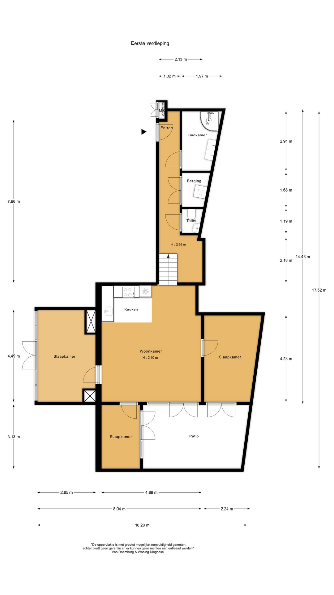 Plattegrond 1 van Hoogstraat 3B