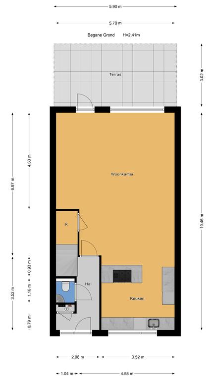 Plattegrond 1 van Salignahout 14
