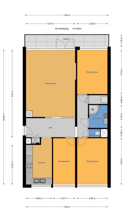 Plattegrond 1 van Roland Holstlaan 1179