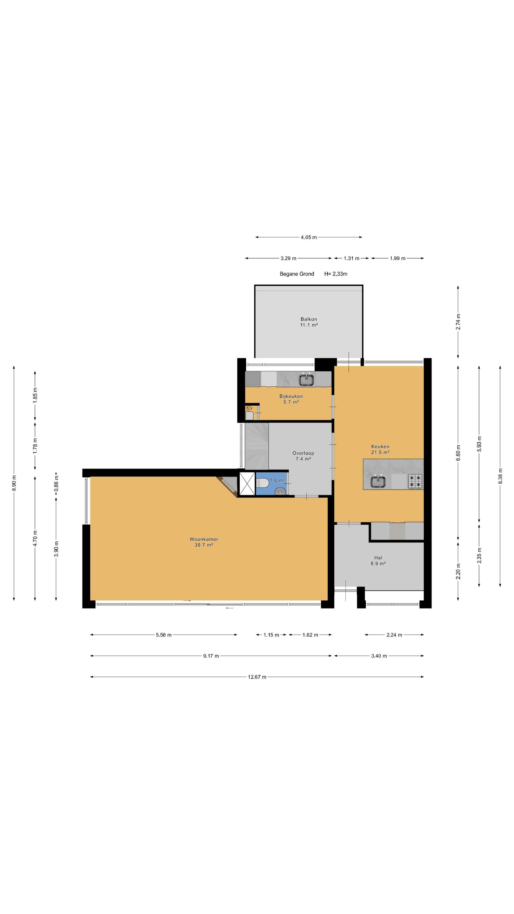 Plattegrond 1 van Kortelandsedreef 7