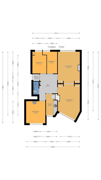 Plattegrond 1 van Draaistraat 4