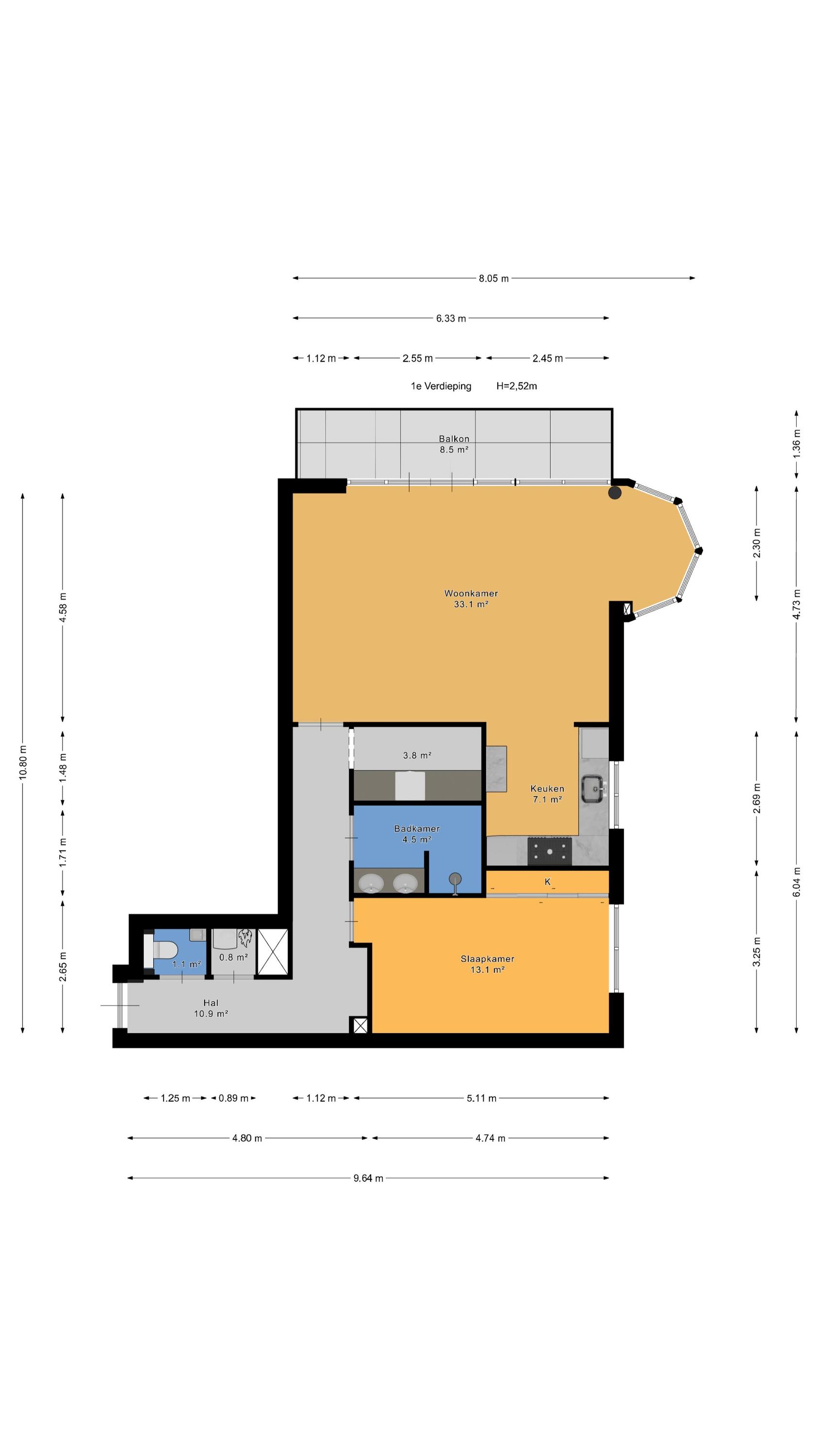 Plattegrond 1 van Ridderspoor 8