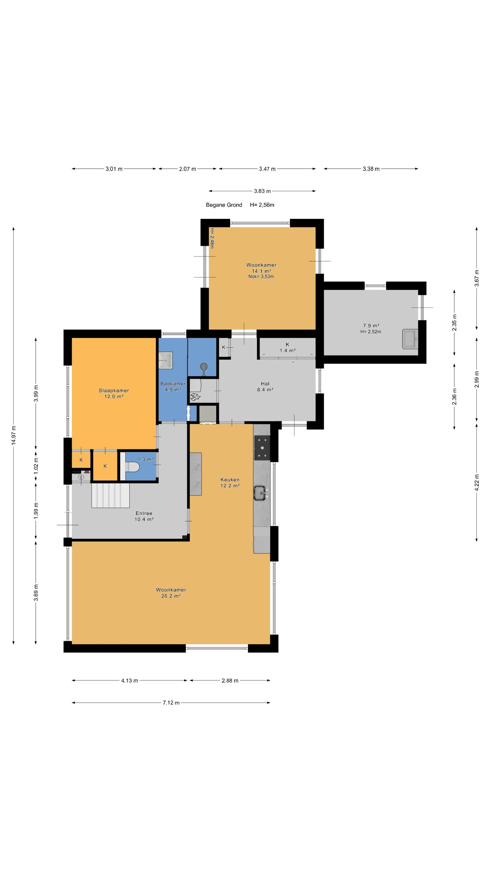 Plattegrond 1 van Veenweg 30