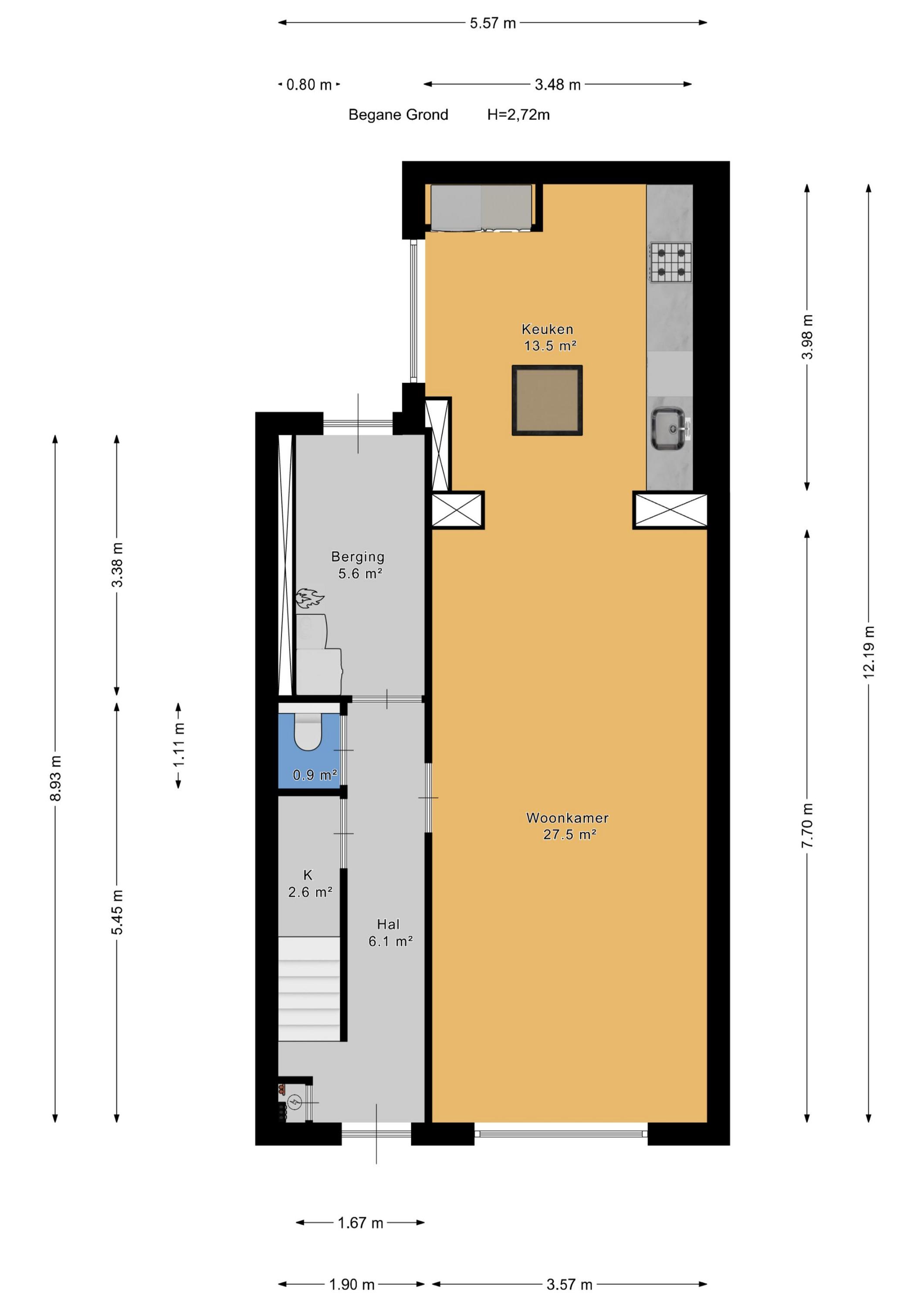 Plattegrond 1 van Delftsestraatweg 79