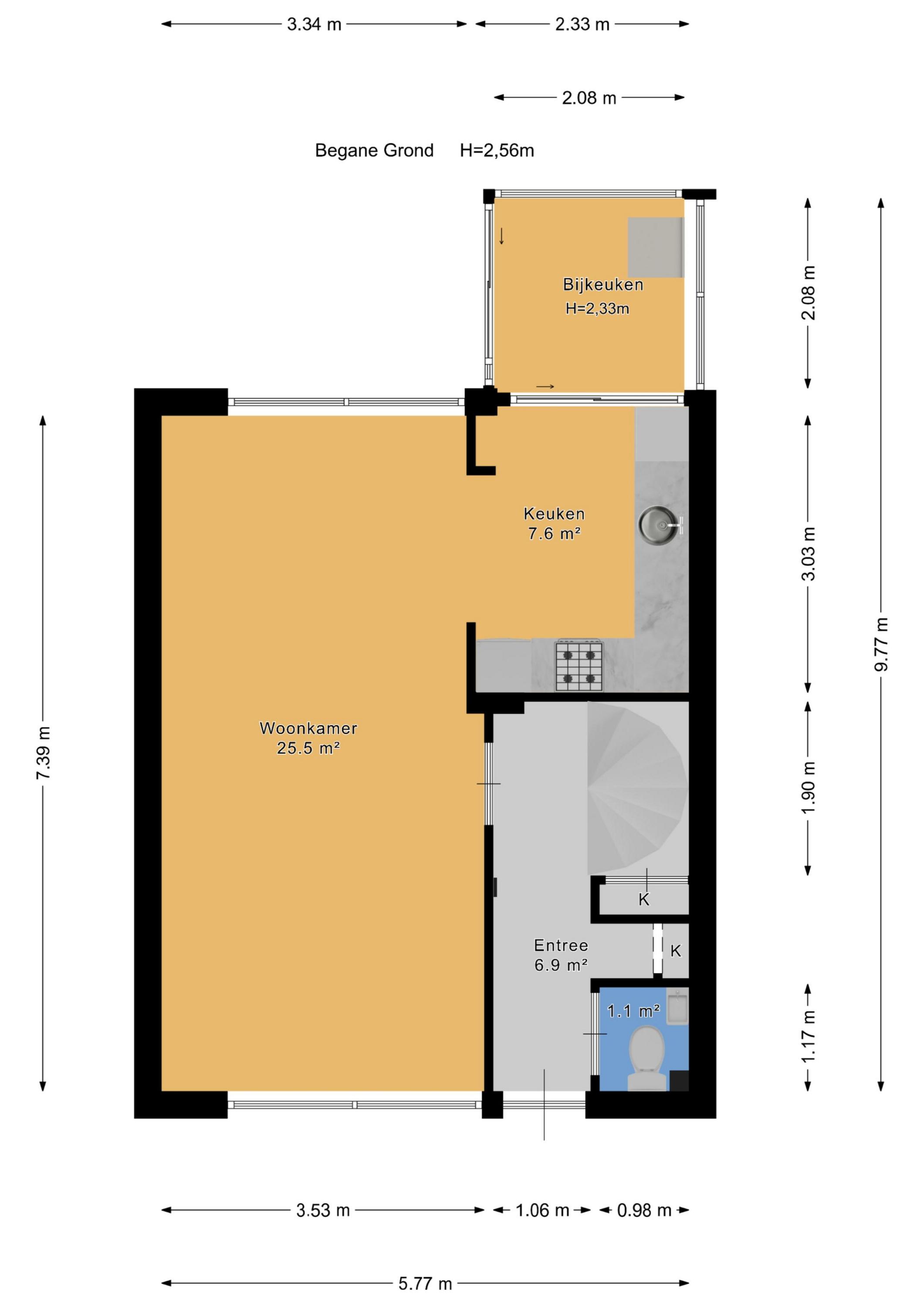 Plattegrond 1 van Populierenlaan 21