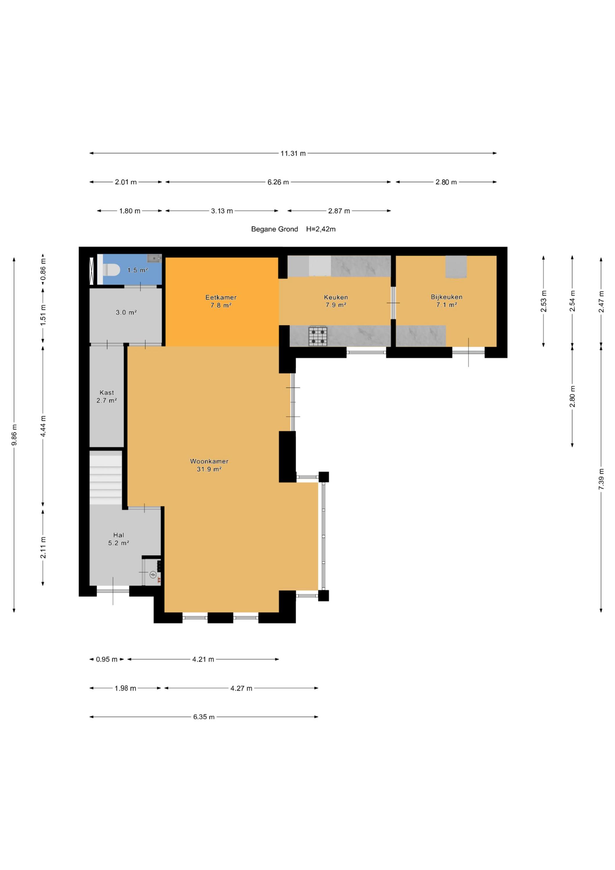 Plattegrond 1 van Kerkweg 34