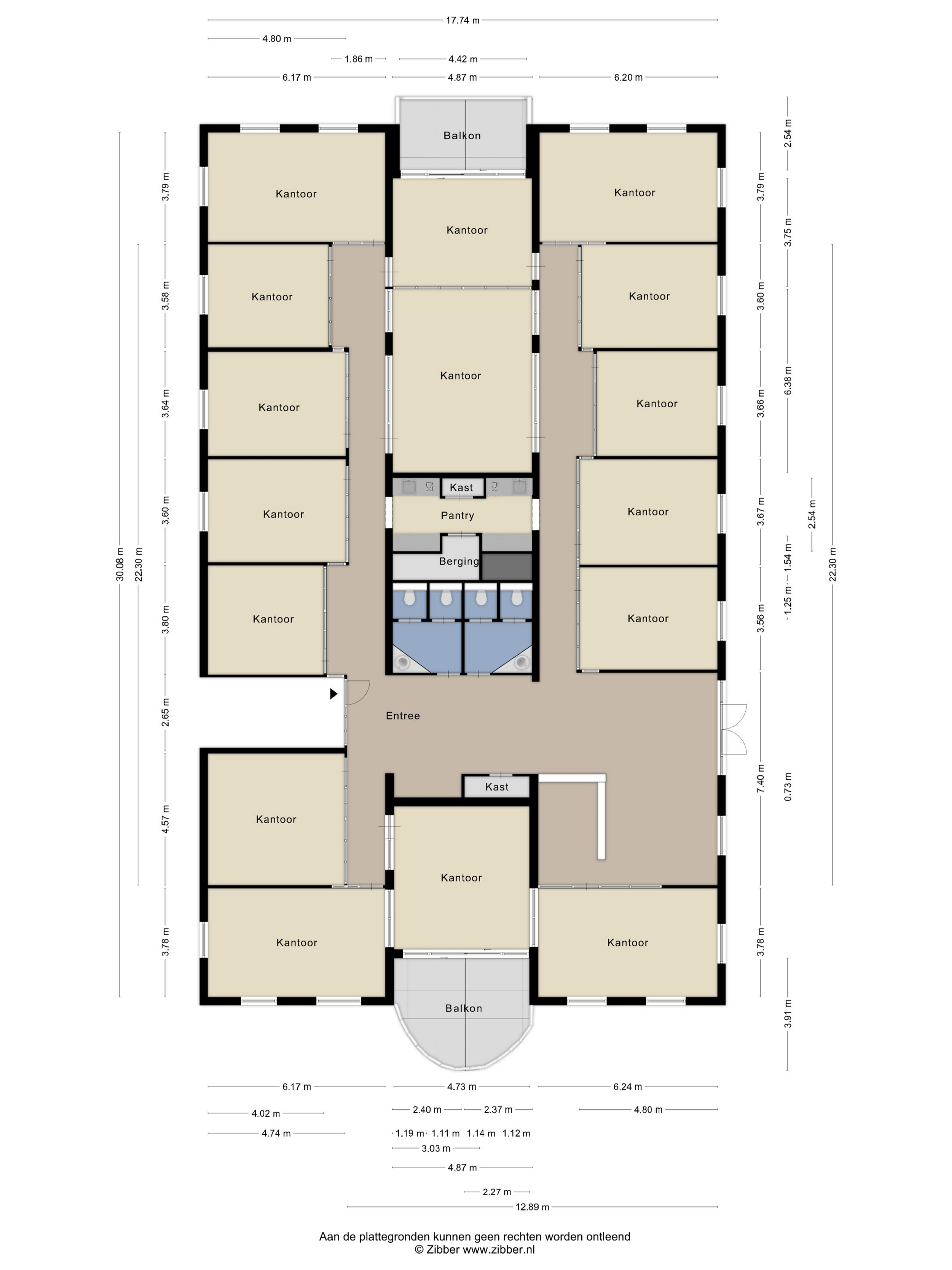 Plattegrond 1 van de Vriesstraat 16