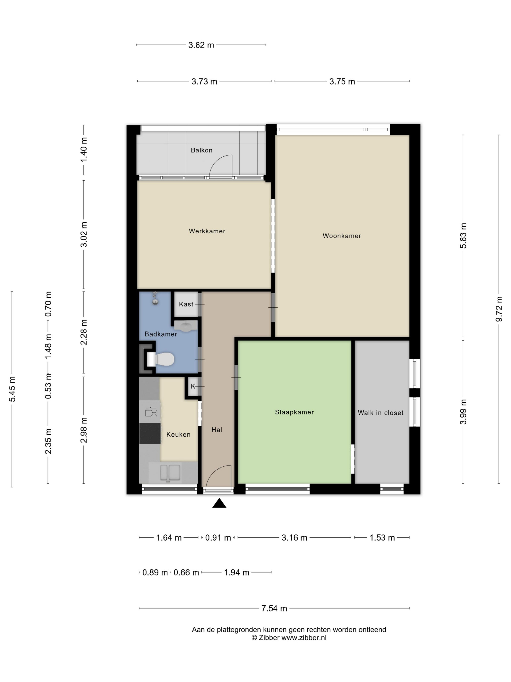 Plattegrond 1 van Staringlaan 170