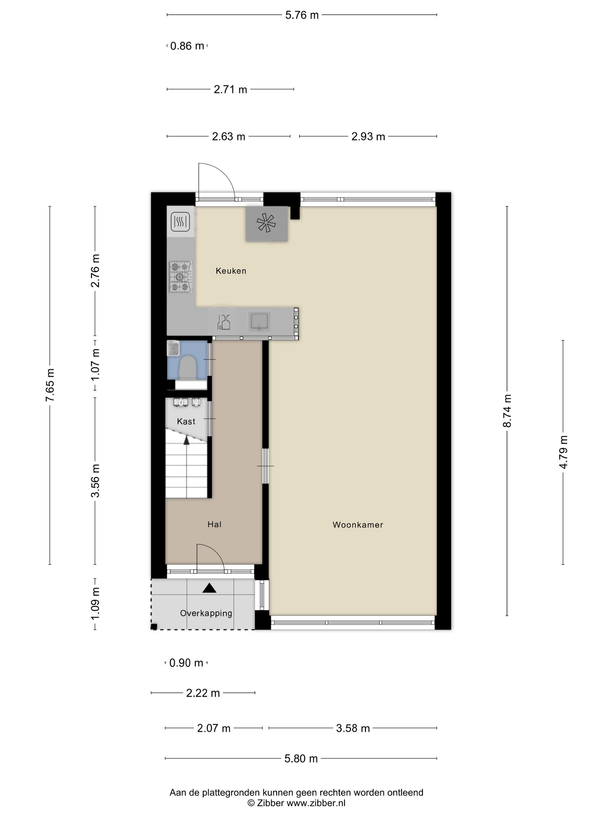Plattegrond 1 van de Mérodestraat 7