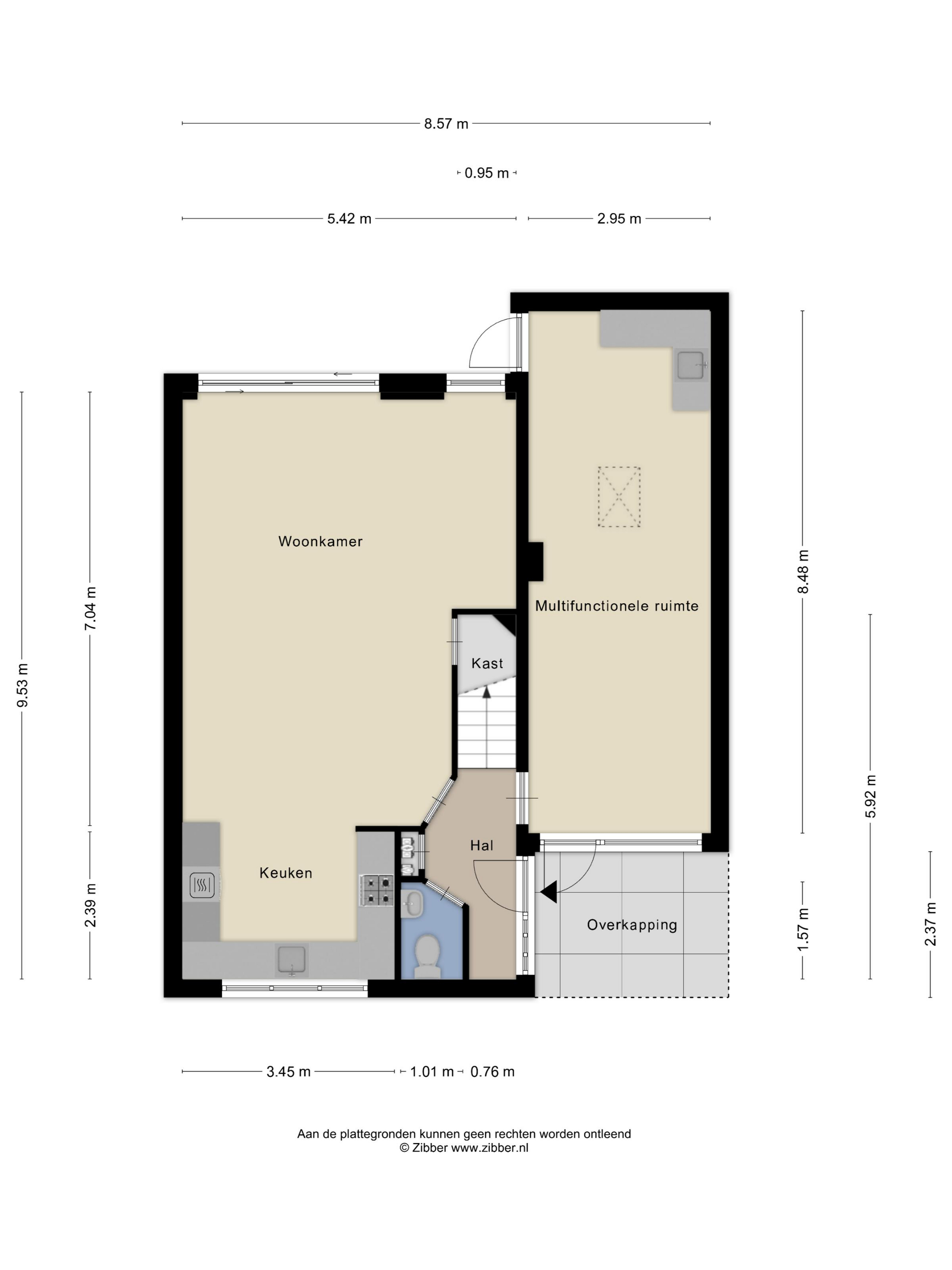Plattegrond 1 van 't Hoogt 34