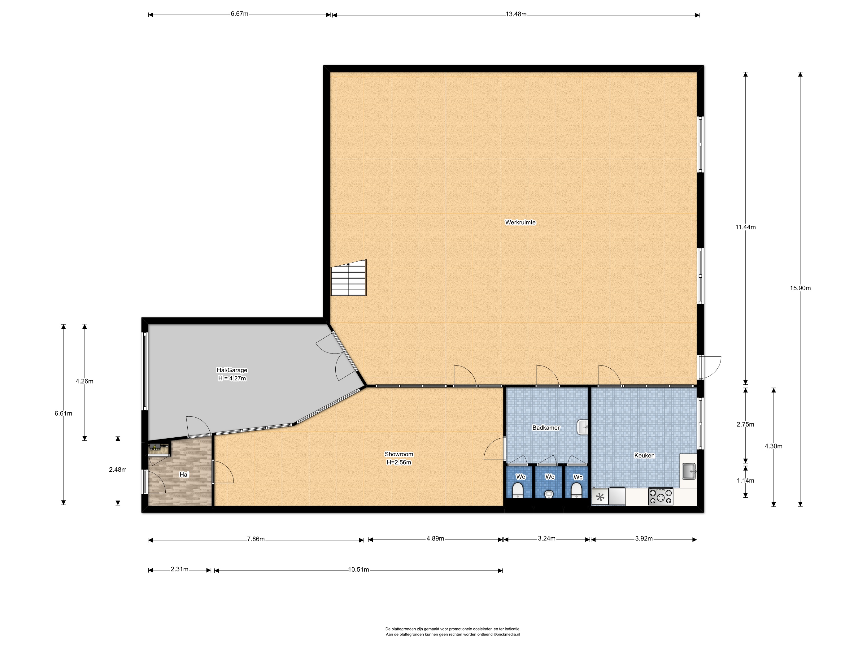 Plattegrond 1 van Ampereweg 12