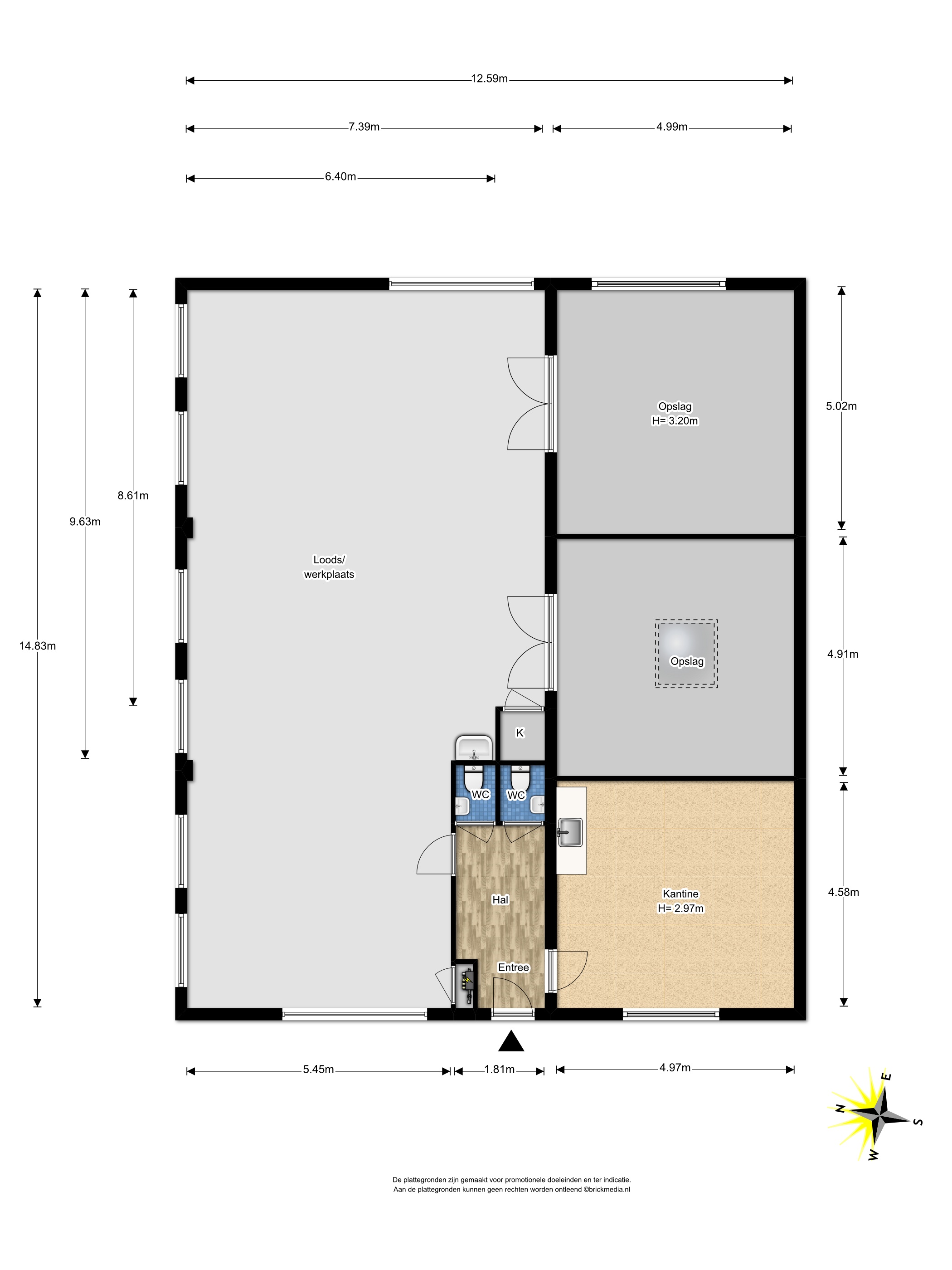 Plattegrond 1 van Vulcanusweg 269