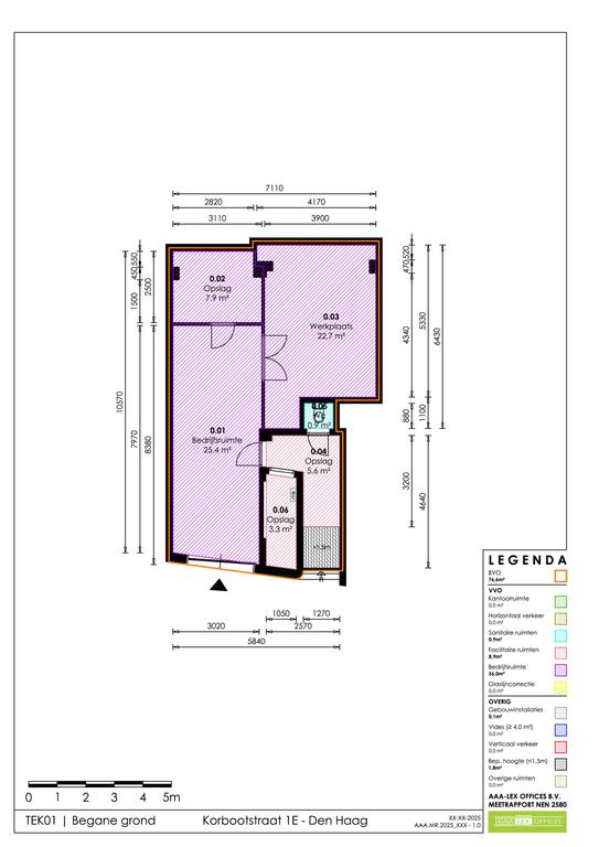 Plattegrond 1 van Korbootstraat 1E