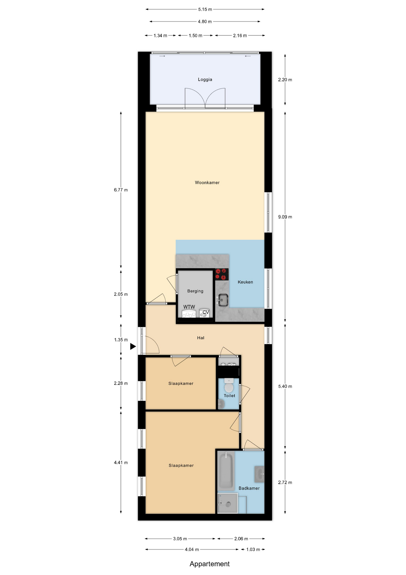 Plattegrond 1 van P C Hooftstraat 23