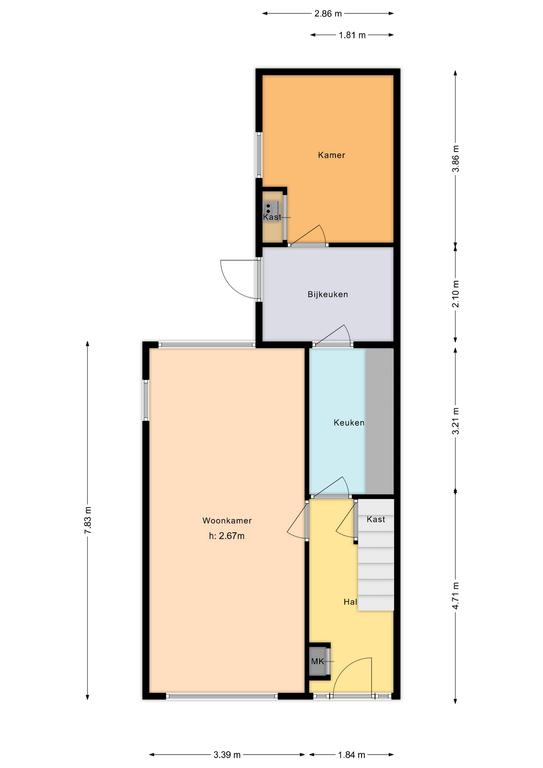 Plattegrond 1 van Davidstraat 12