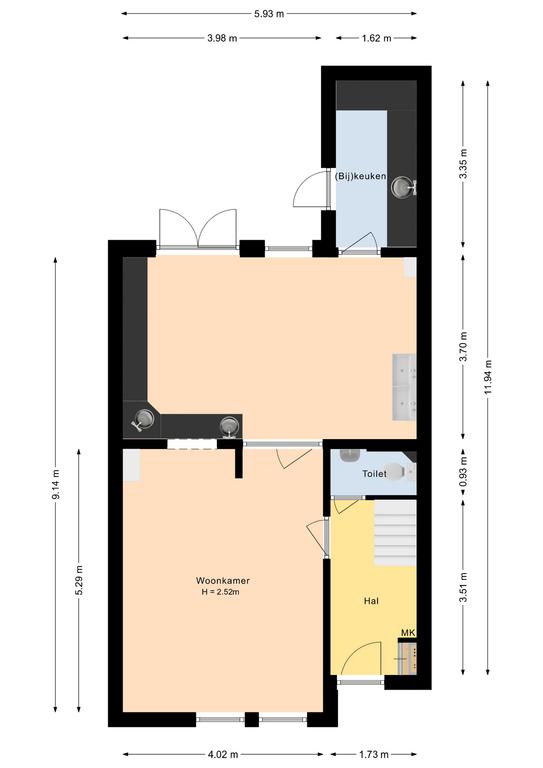 Plattegrond 1 van Frieseweid 37