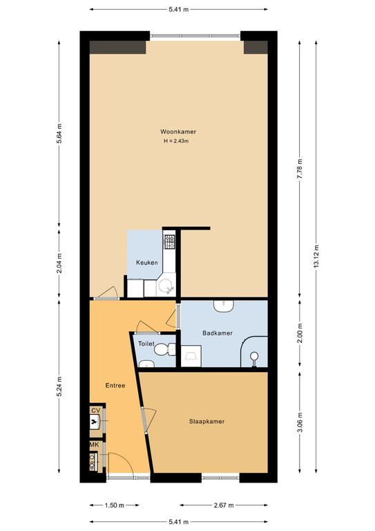 Plattegrond 1 van Noorder Havendijk 69