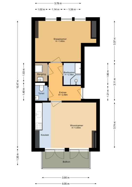 Plattegrond 1 van Venuslaan 57c
