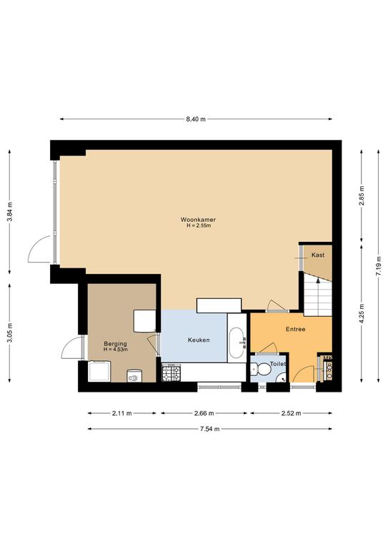 Plattegrond 1 van Pandhof 53