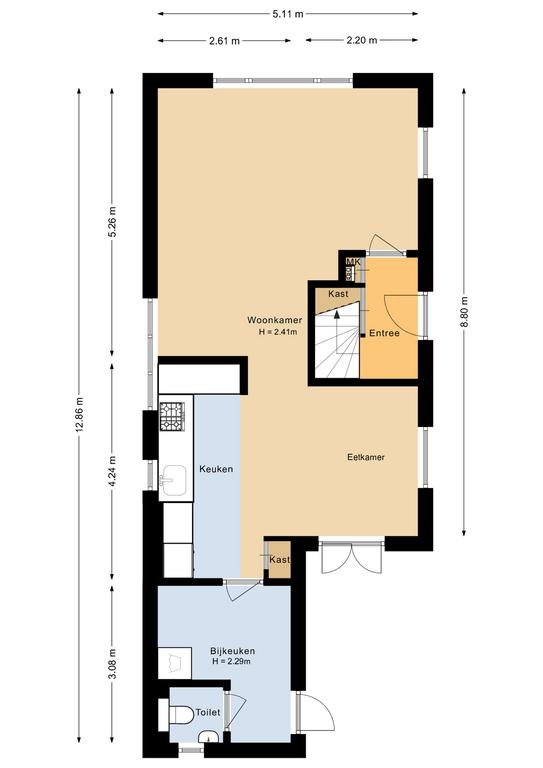 Plattegrond 1 van Overtoom 11