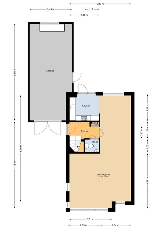 Plattegrond 1 van Dorsvlegel 46