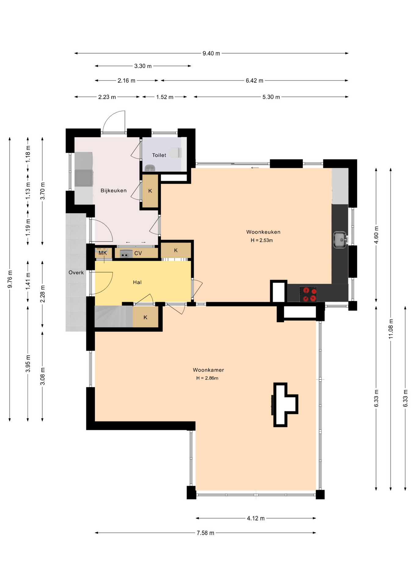 Plattegrond 1 van Westerbuurt 11