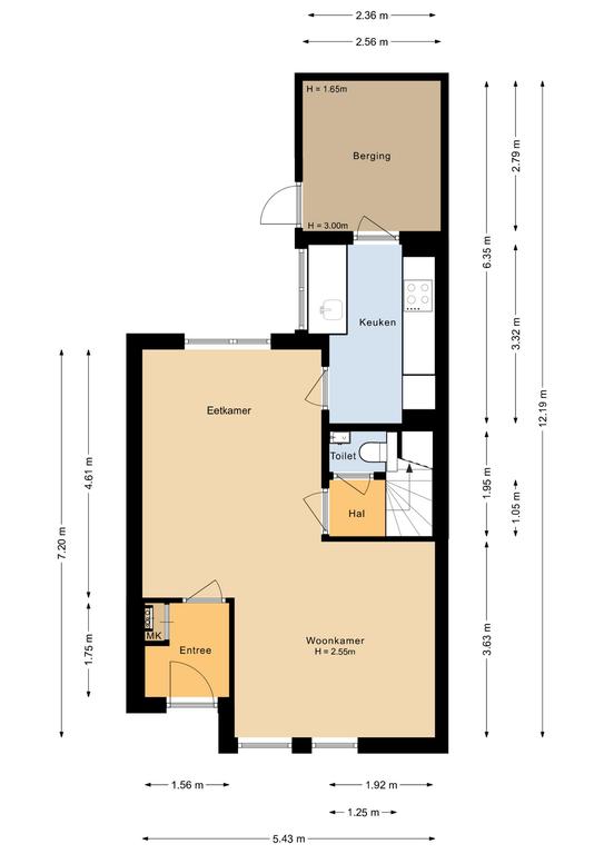 Plattegrond 1 van Kweekwal 22