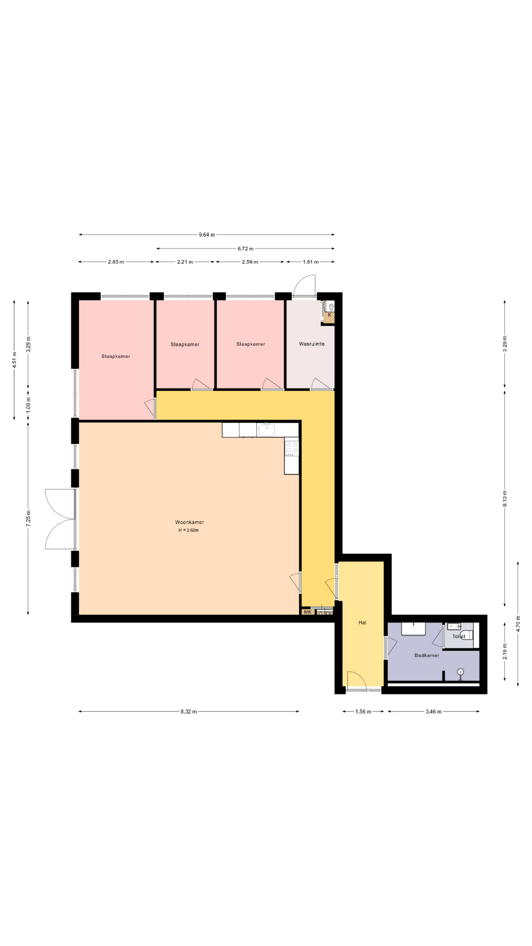 Plattegrond 1 van Droge Wijmersweg 5-282