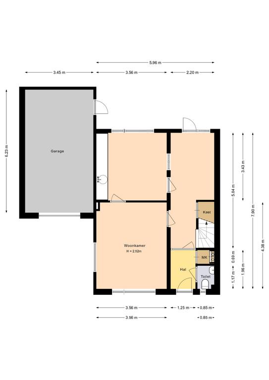 Plattegrond 1 van Burgemeester Honijkstr 4