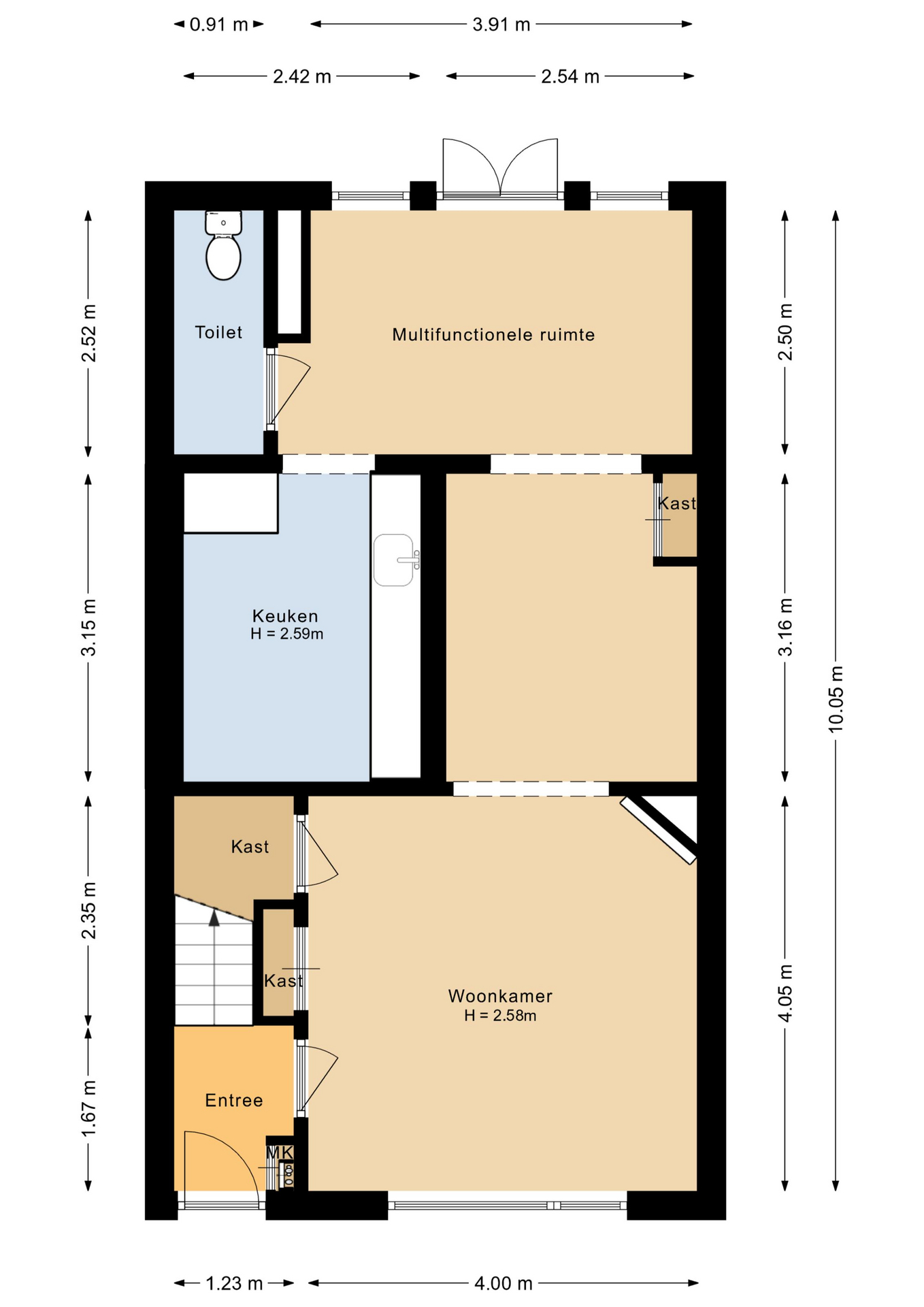 Plattegrond 1 van Pastoor Gielenstraat 38