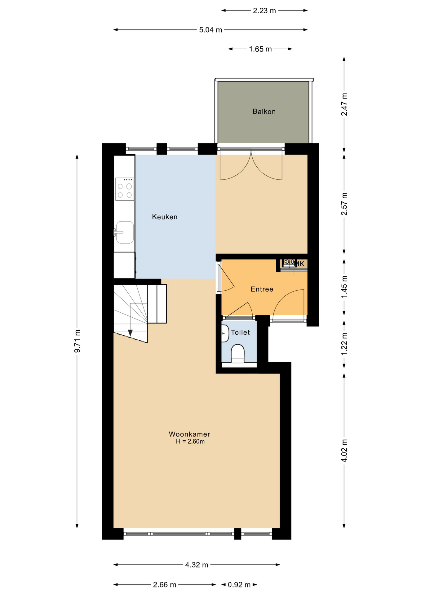 Plattegrond 1 van Burgwal 34