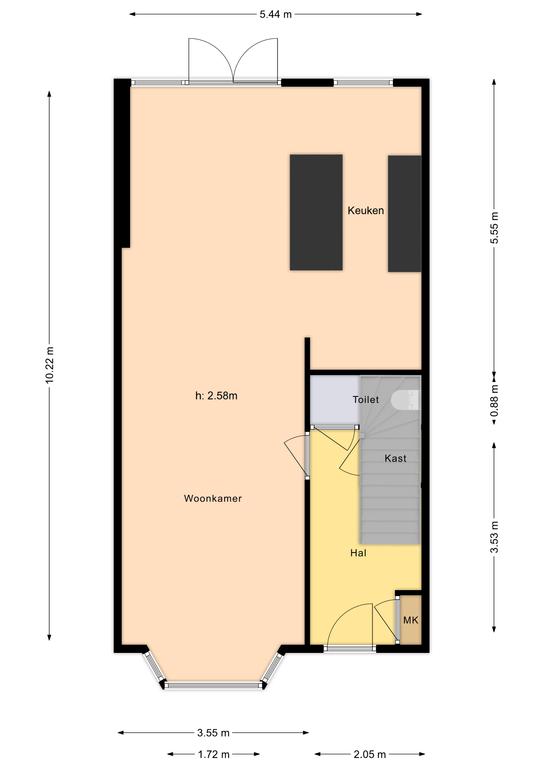 Plattegrond 1 van La Reinestraat 14