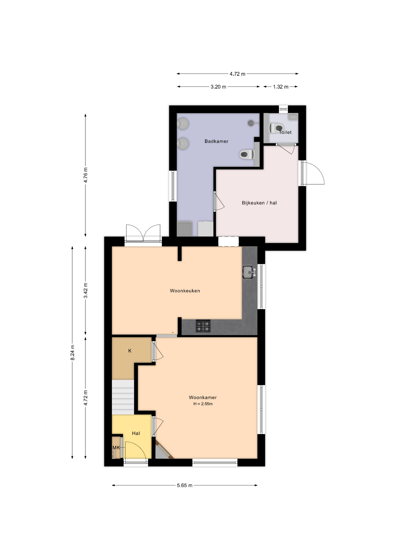 Plattegrond 1 van Dijkweg 395