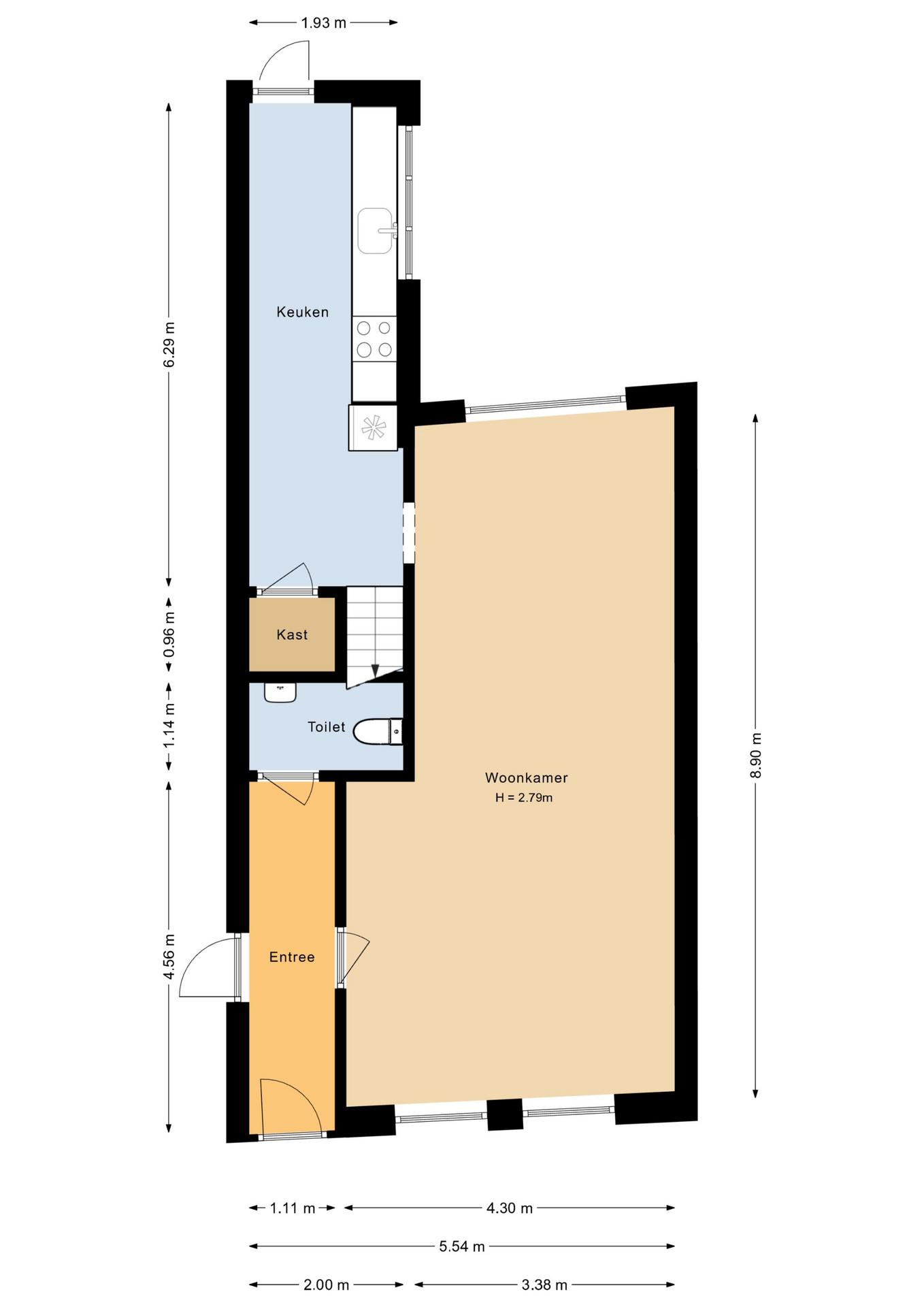 Plattegrond 1 van Sint Janstraat 30