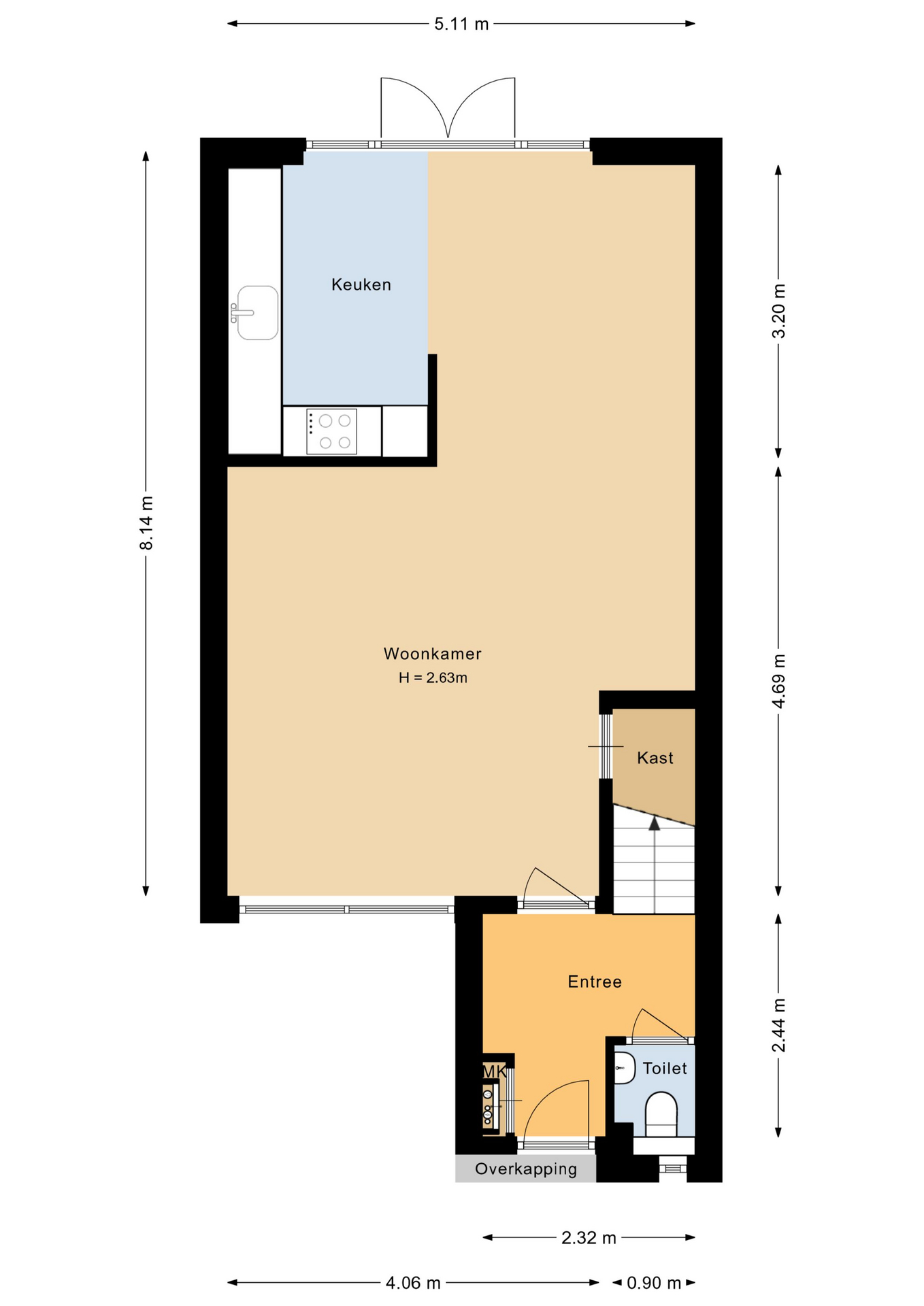 Plattegrond 1 van Rode Paard 32