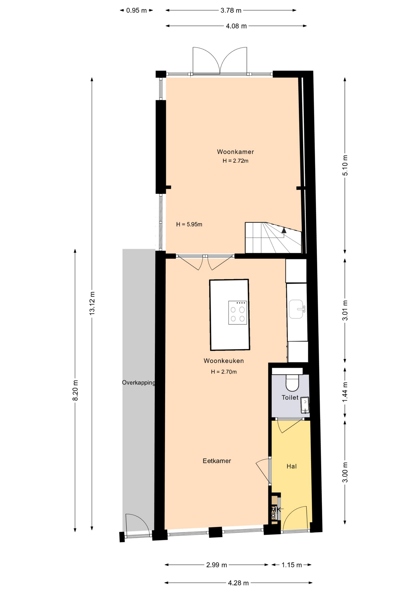 Plattegrond 1 van Breedstraat 62