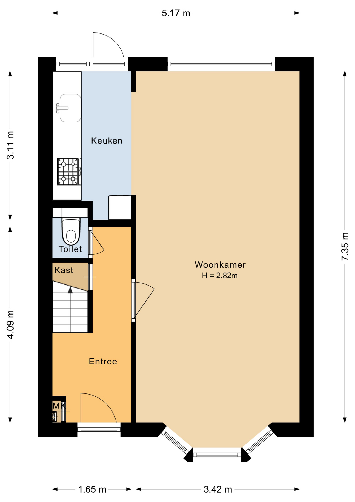 Plattegrond 1 van Admiraliteitsweg 17