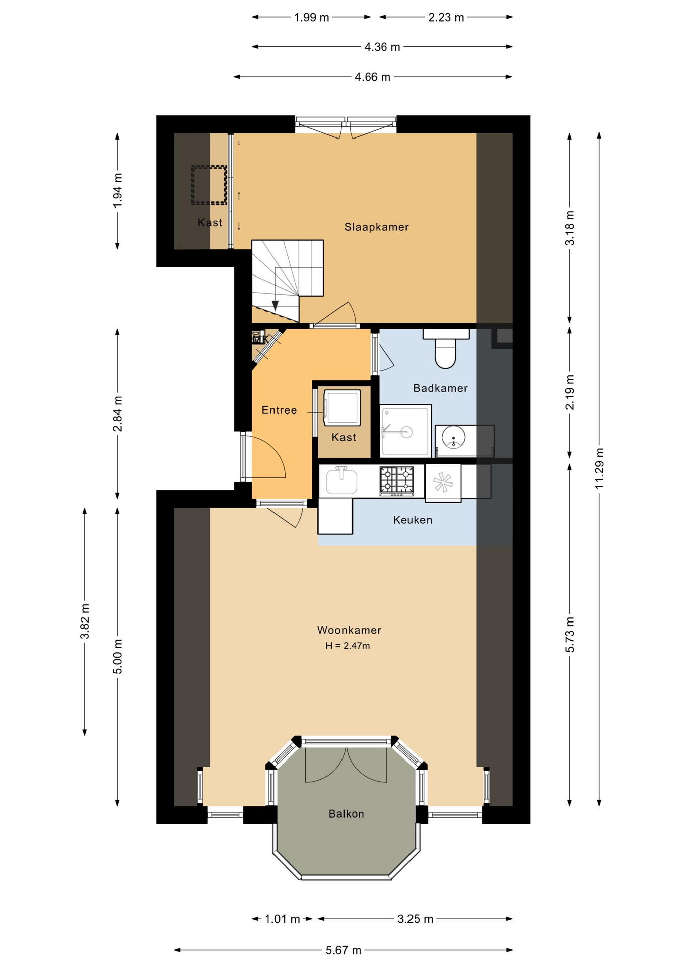 Plattegrond 1 van Pekelharinghaven 7D