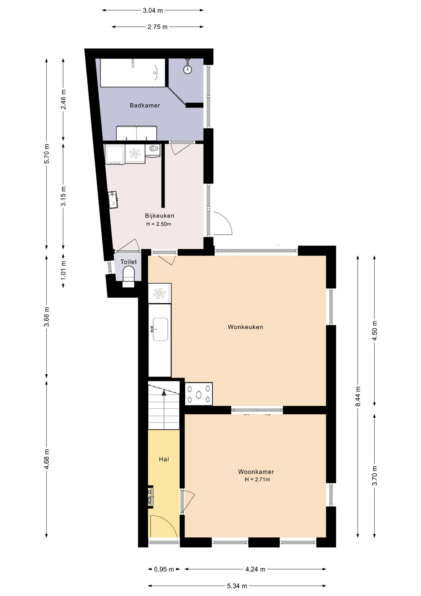 Plattegrond 1 van Doelenlaantje 24